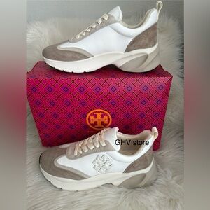 Tory Burch White and Tan Women's Sneakers